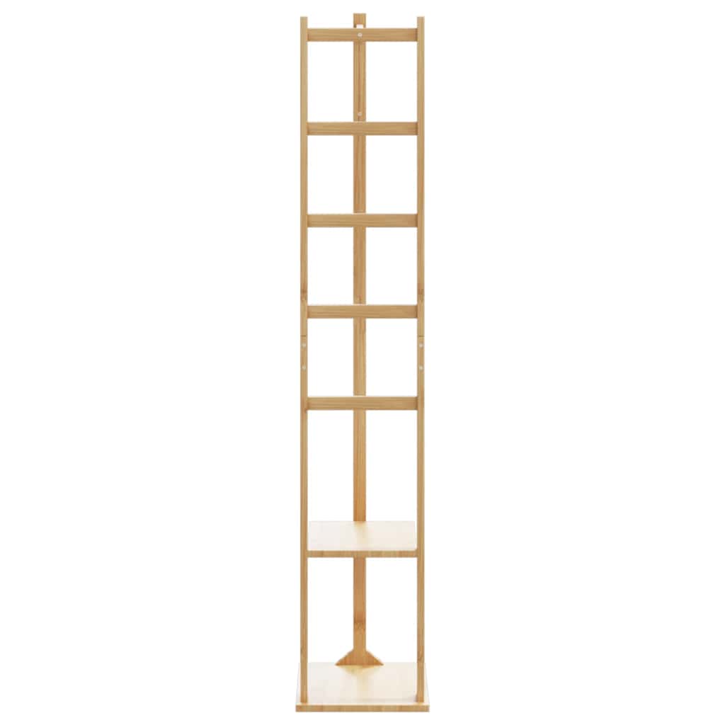 Coat Stand With Hooks And Shelves 38.5X30X156 Cm Bamboo