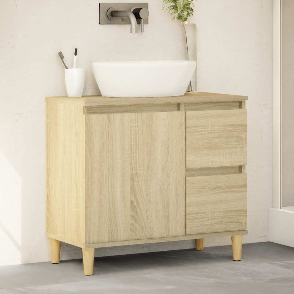 Bathroom Cabinet Concrete 65X33X60 Cm Engineered Wood