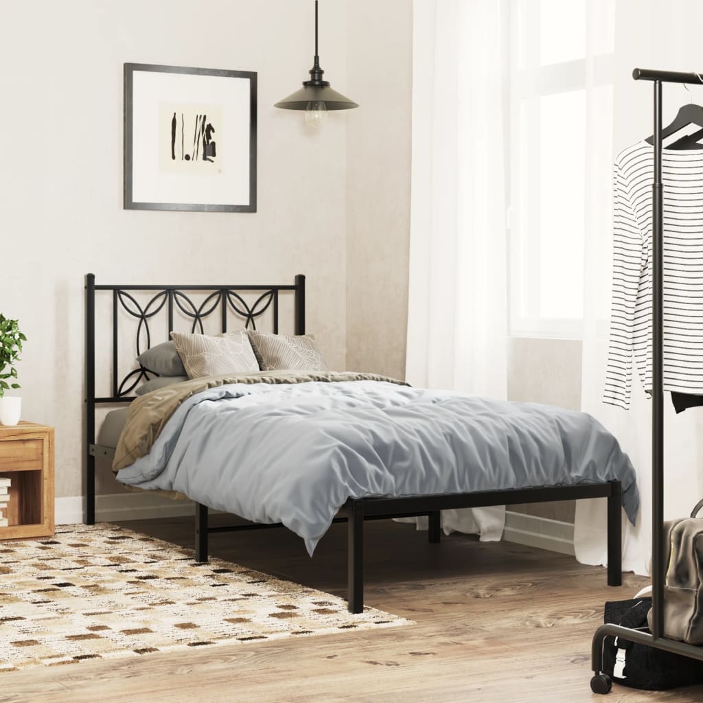 Metal Bed Frame Without Mattress With Footboard 90X190Cm