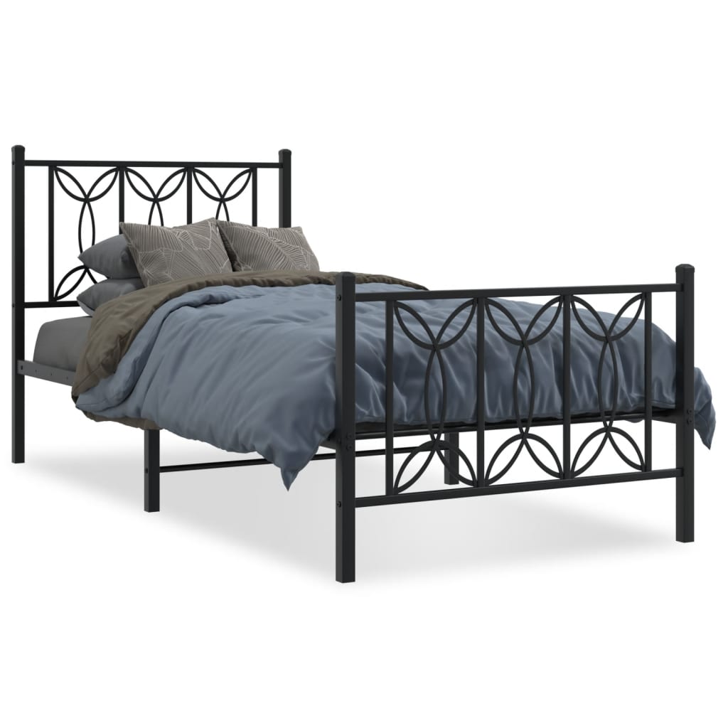 Metal Bed Frame Without Mattress With Footboard 90X190Cm