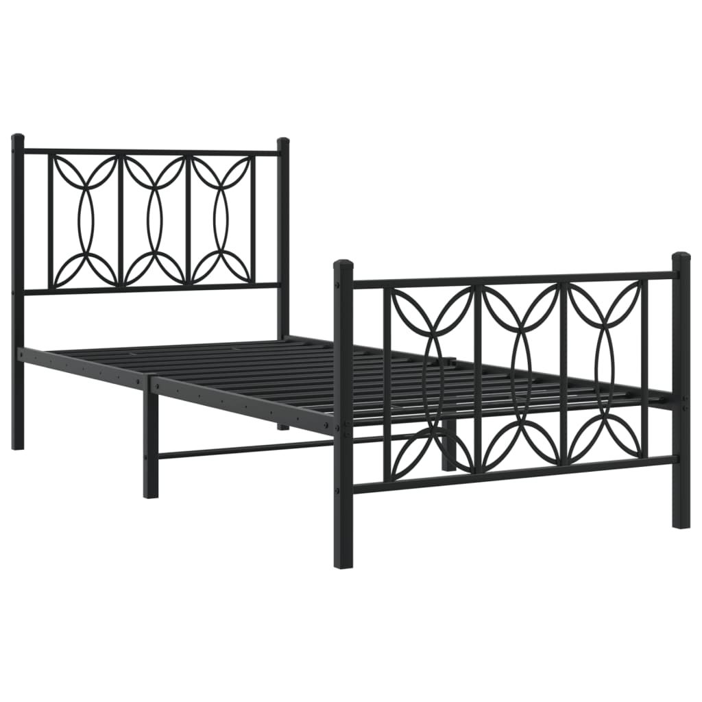 Metal Bed Frame Without Mattress With Footboard 90X190Cm