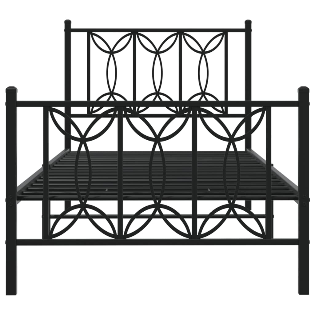 Metal Bed Frame Without Mattress With Footboard 90X190Cm