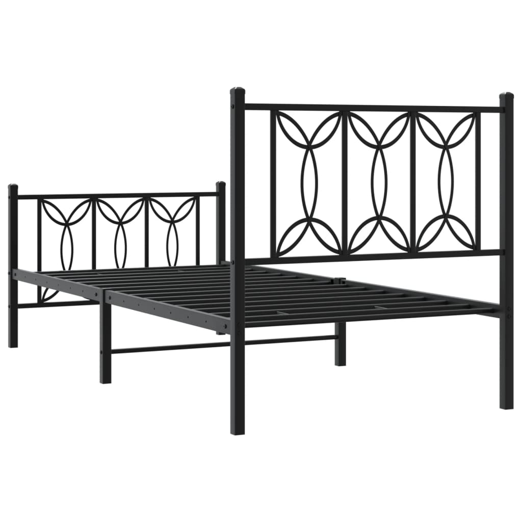 Metal Bed Frame Without Mattress With Footboard 90X190Cm
