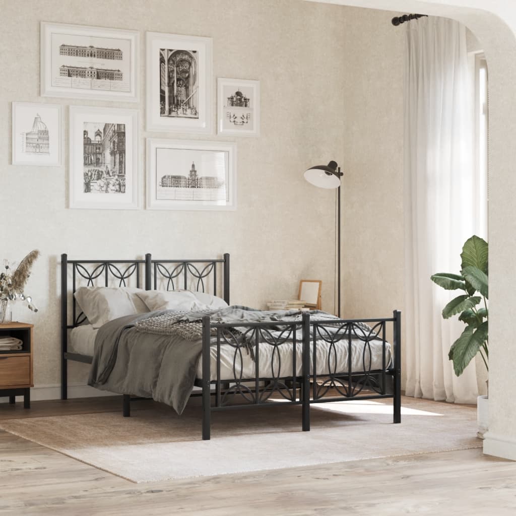 Metal Bed Frame Without Mattress With Footboard 90X190Cm