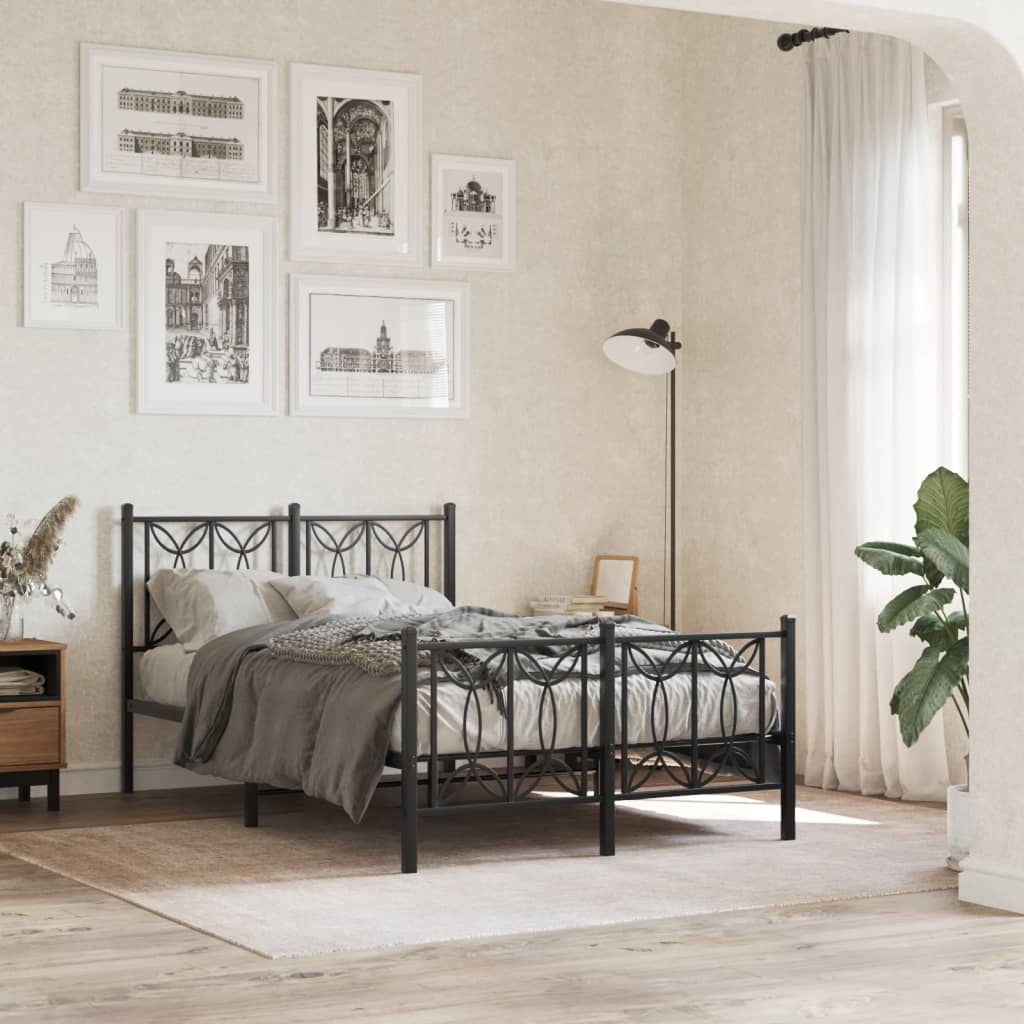 Metal Bed Frame Without Mattress With Footboard 90X190Cm