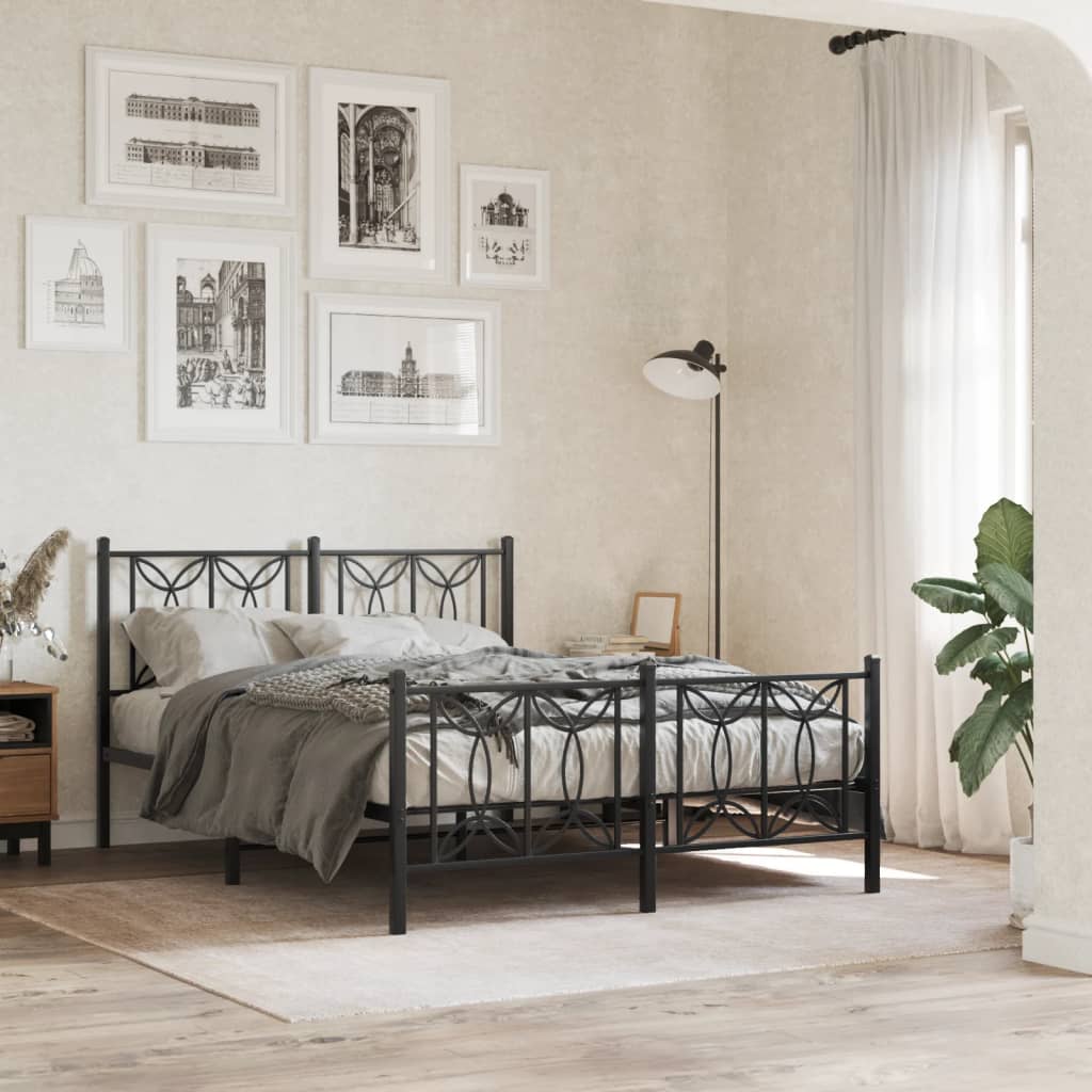 Metal Bed Frame Without Mattress With Footboard 90X190Cm