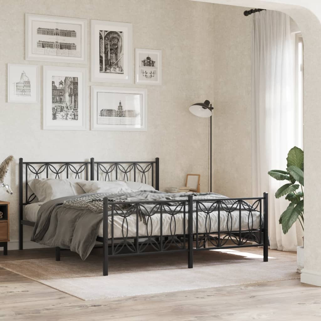 Metal Bed Frame Without Mattress With Footboard 90X190Cm