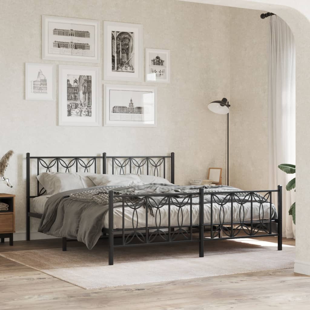 Metal Bed Frame Without Mattress With Footboard 90X190Cm