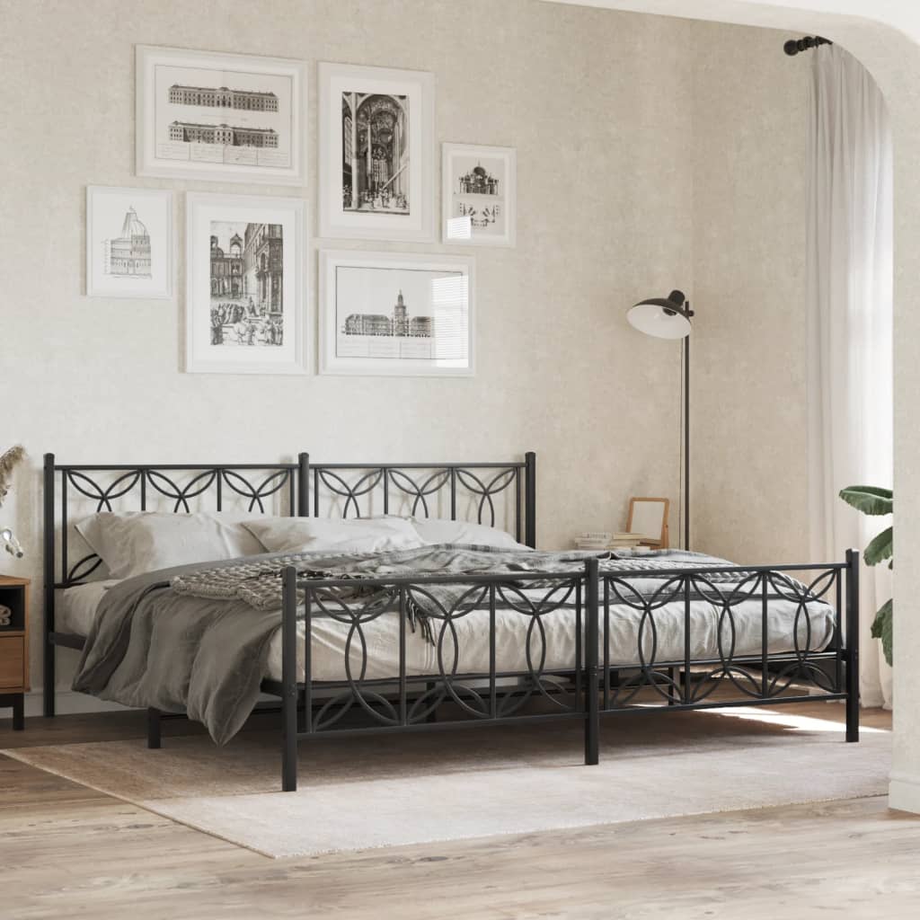 Metal Bed Frame Without Mattress With Footboard 90X190Cm
