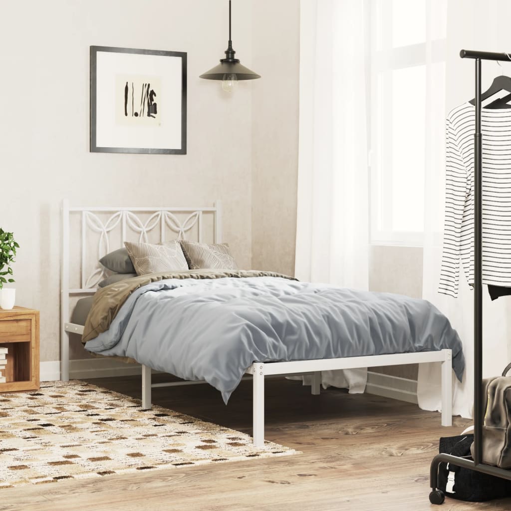 Metal Bed Frame Without Mattress With Footboard 90X190Cm