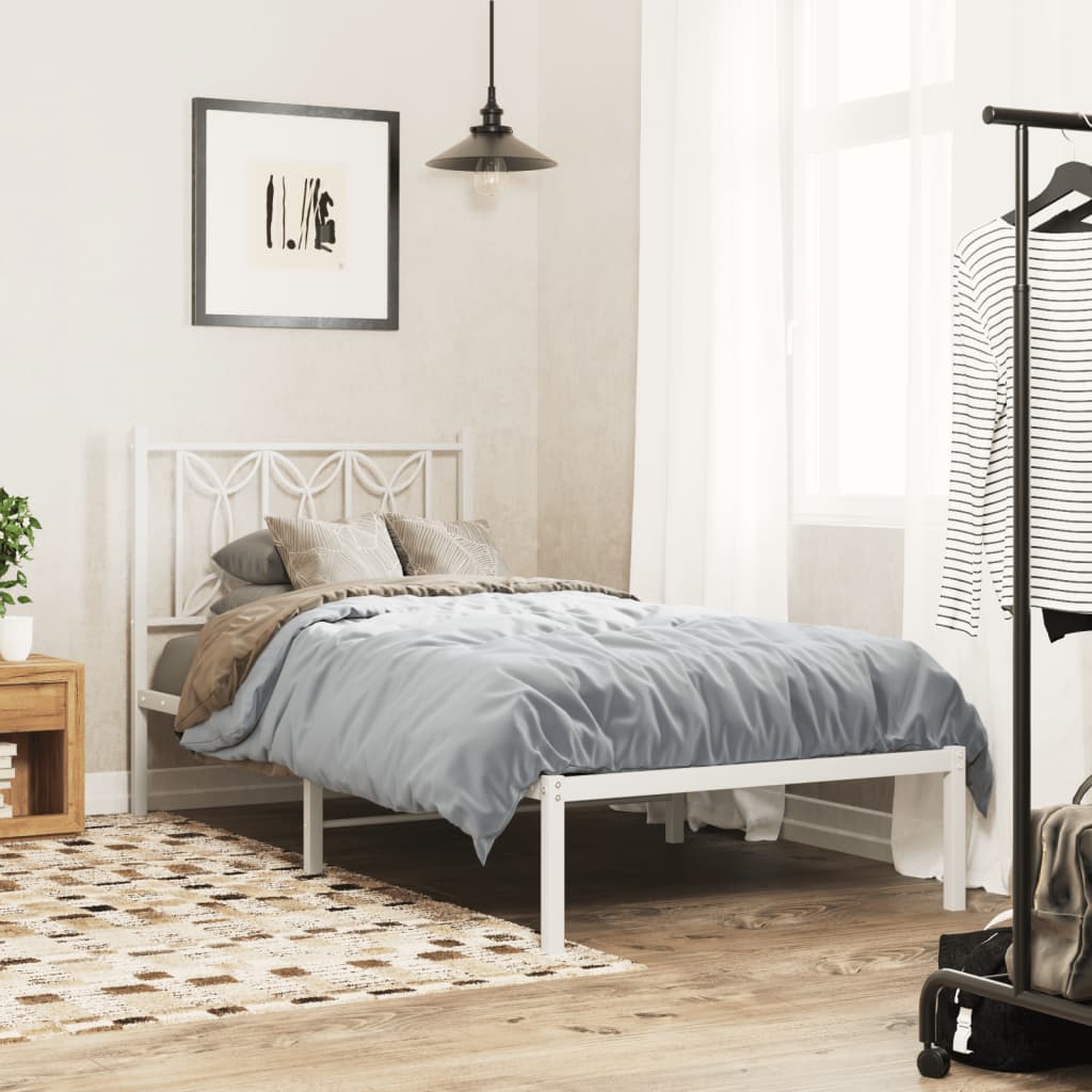 Metal Bed Frame Without Mattress With Footboard 90X190Cm