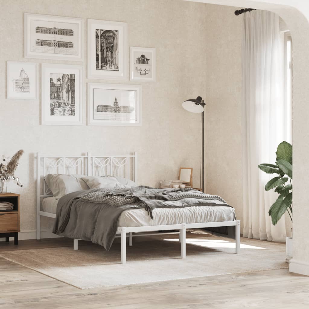 Metal Bed Frame Without Mattress With Footboard 90X190Cm