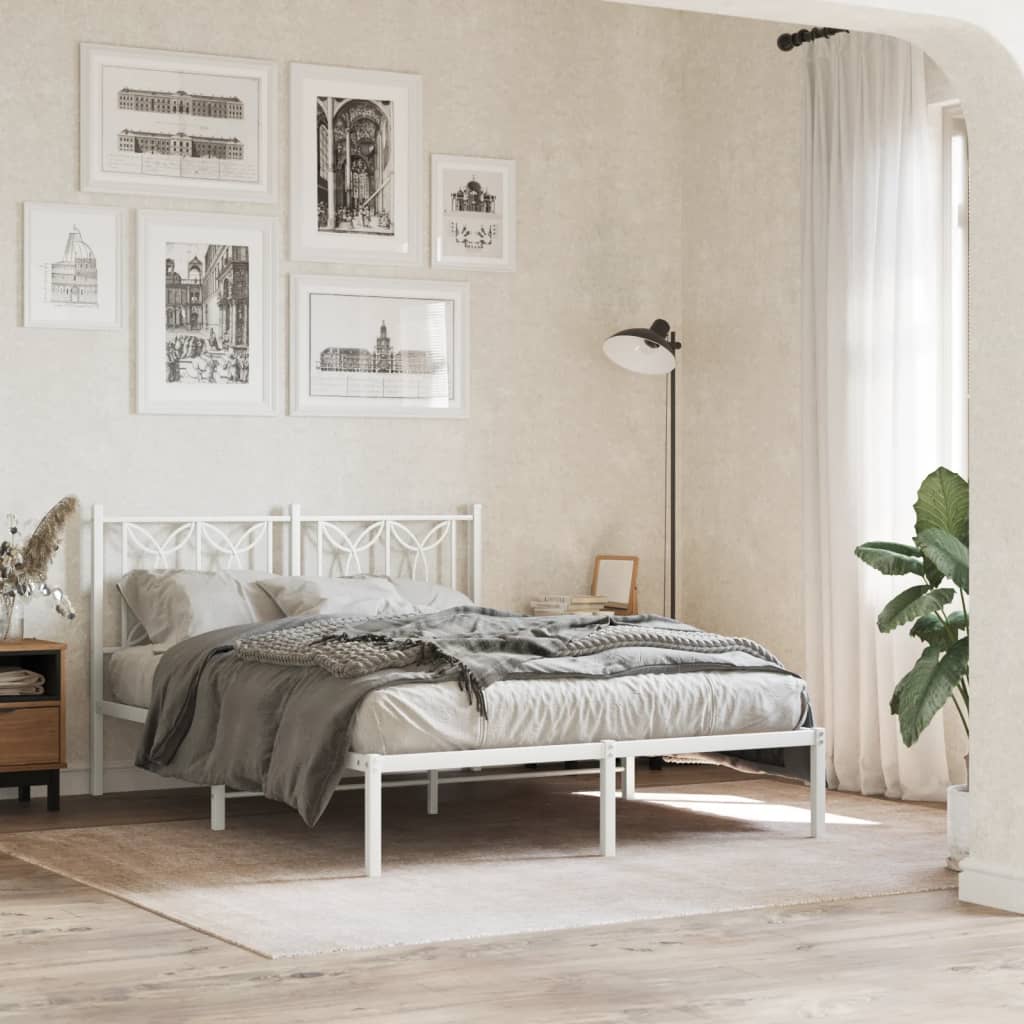 Metal Bed Frame Without Mattress With Footboard 90X190Cm