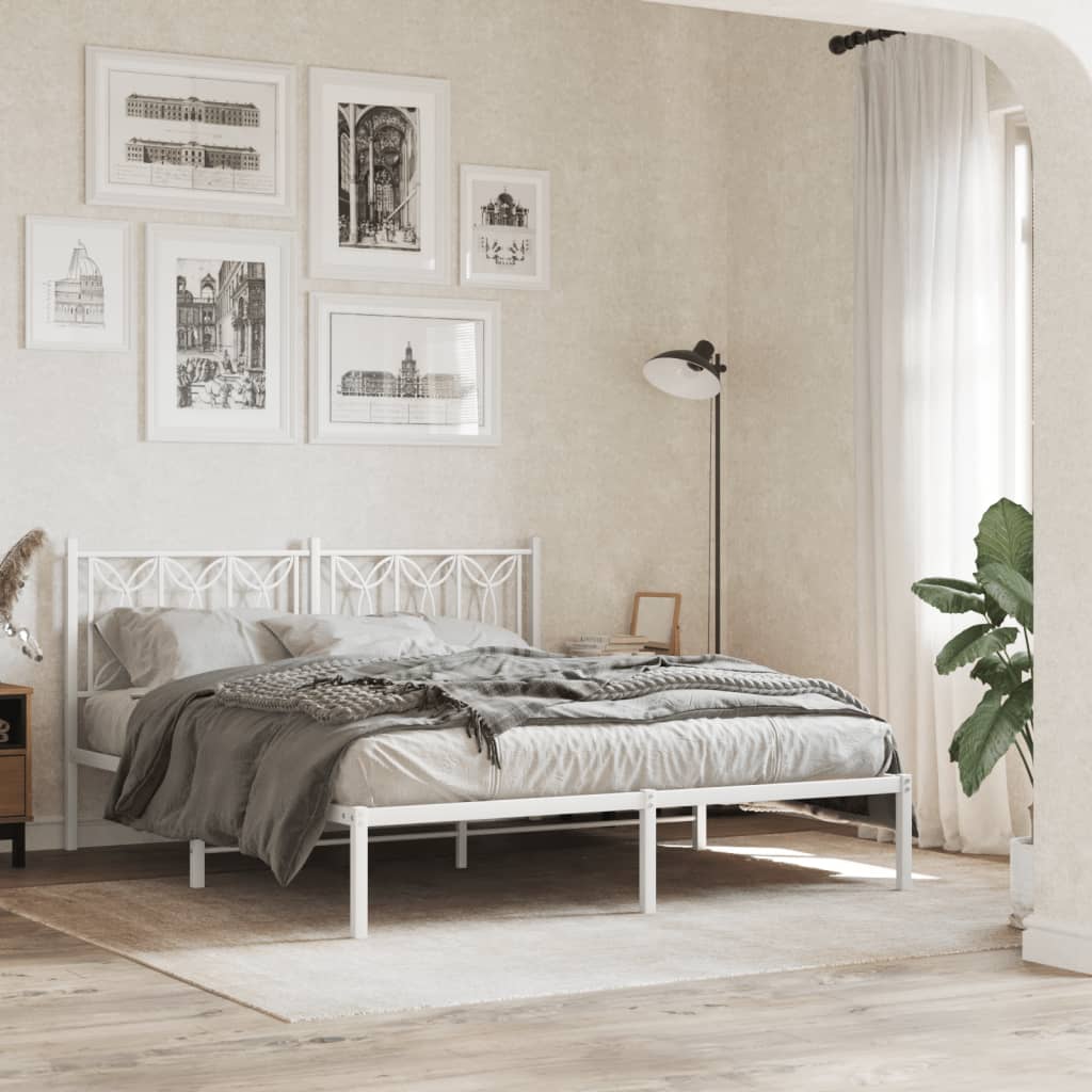 Metal Bed Frame Without Mattress With Footboard 90X190Cm