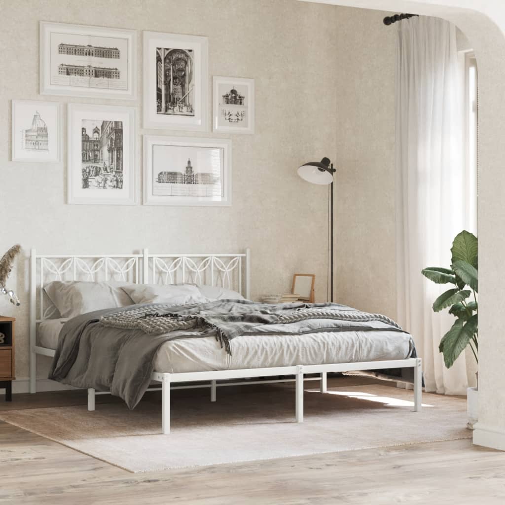 Metal Bed Frame Without Mattress With Footboard 90X190Cm