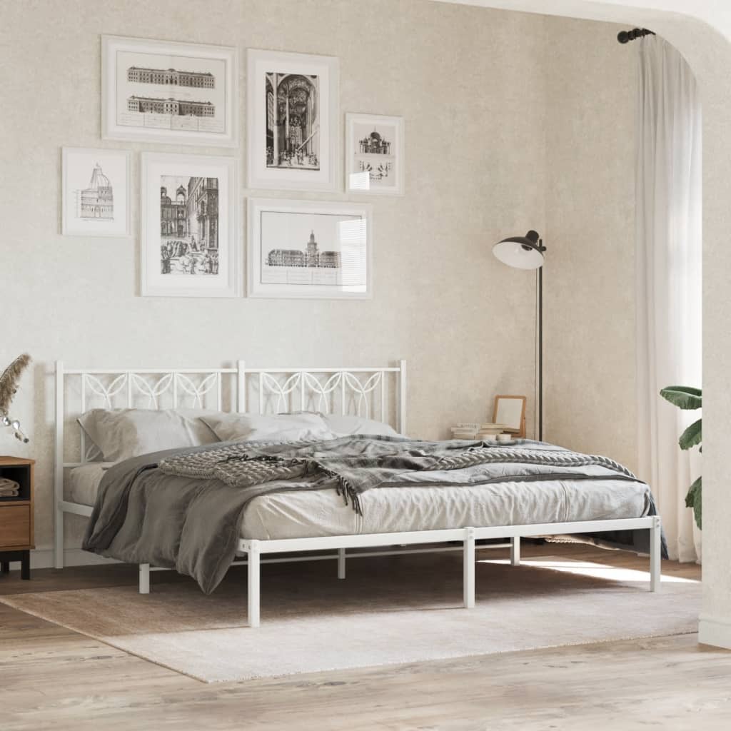 Metal Bed Frame Without Mattress With Footboard 90X190Cm