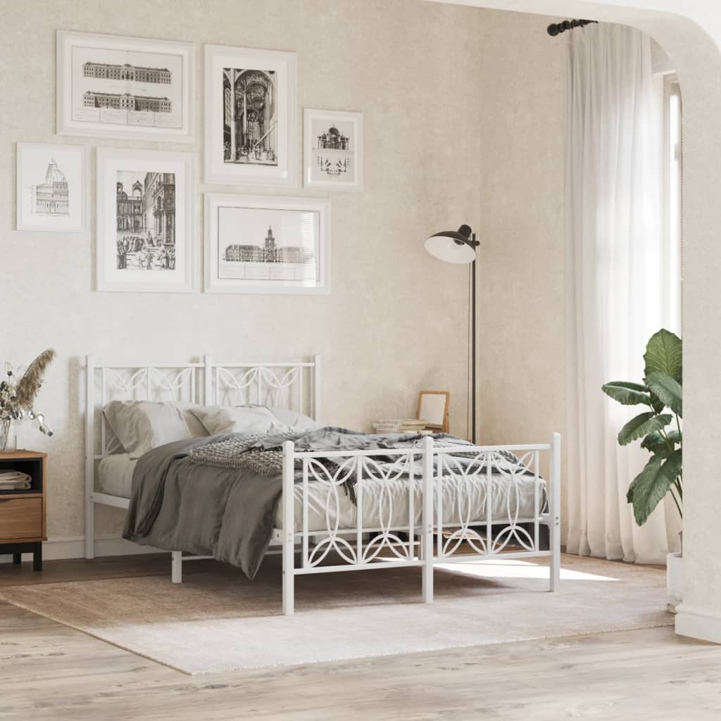Metal Bed Frame Without Mattress With Footboard 90X190Cm