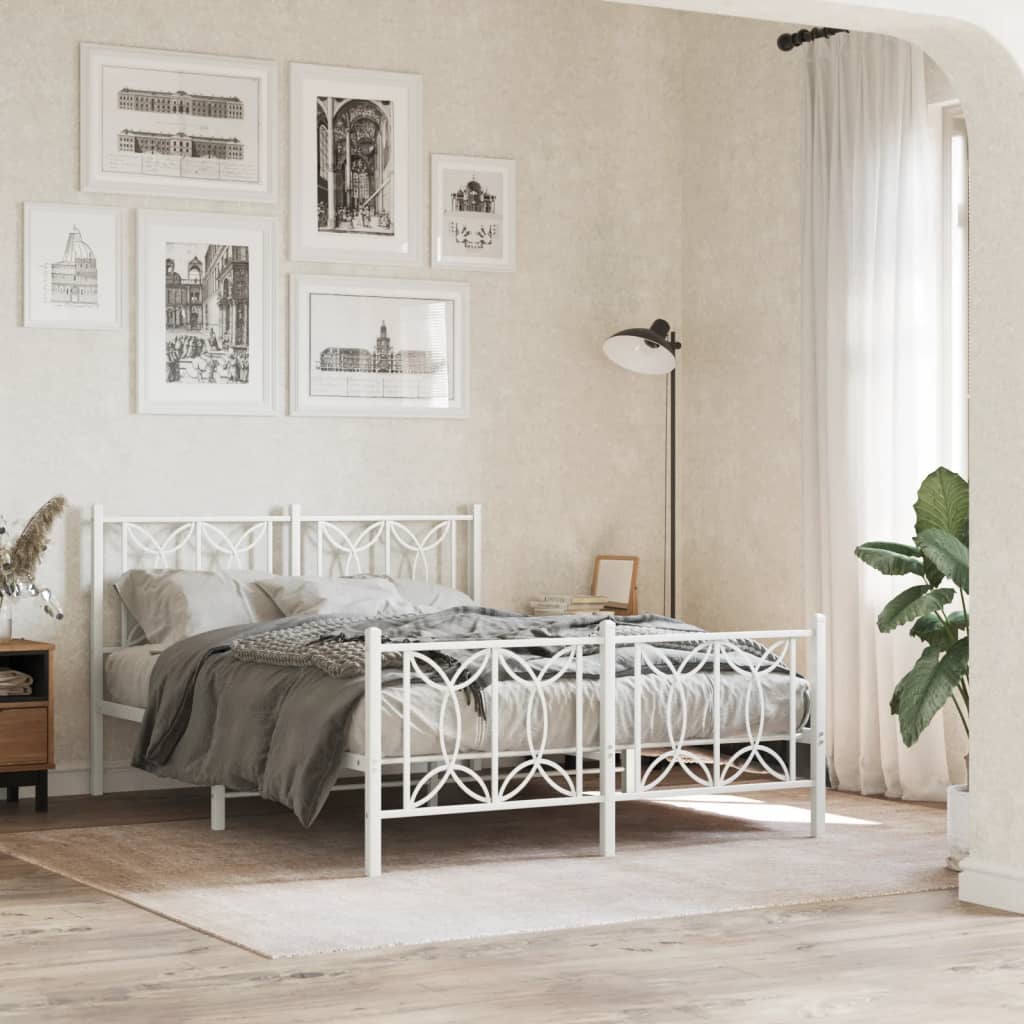 Metal Bed Frame Without Mattress With Footboard 90X190Cm