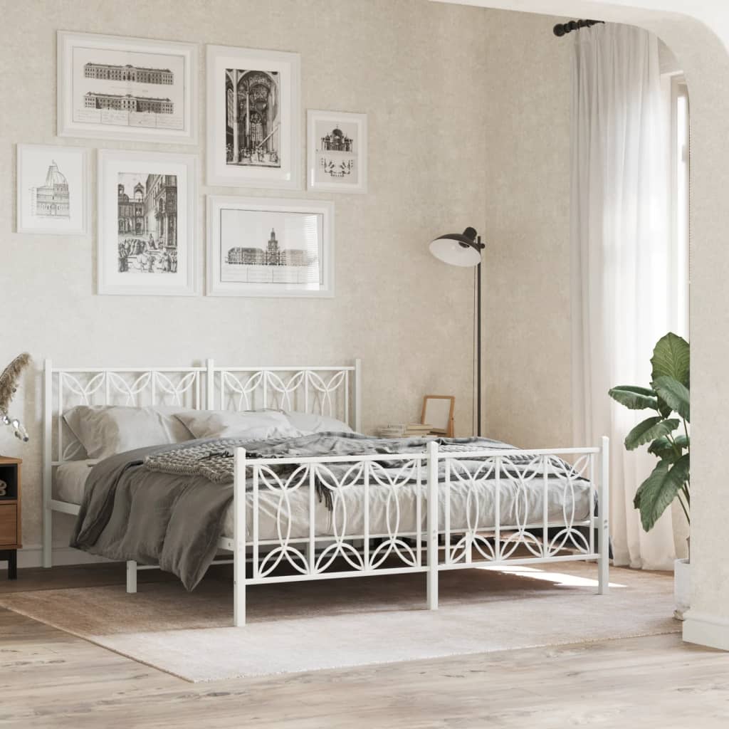 Metal Bed Frame Without Mattress With Footboard 90X190Cm