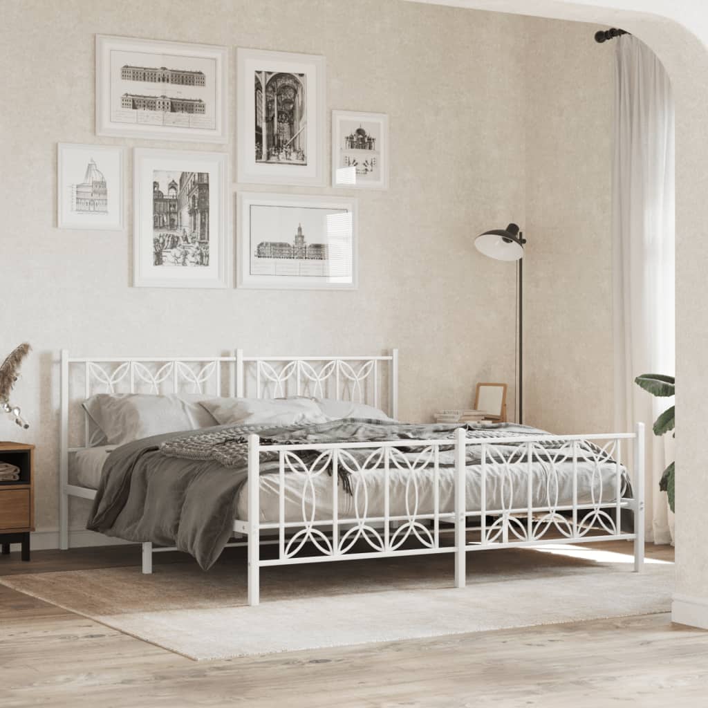 Metal Bed Frame Without Mattress With Footboard 90X190Cm