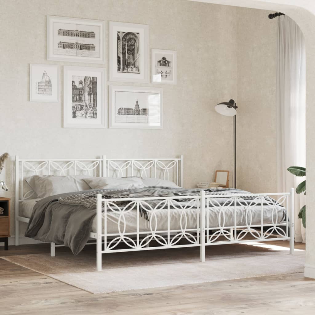 Metal Bed Frame Without Mattress With Footboard 90X190Cm