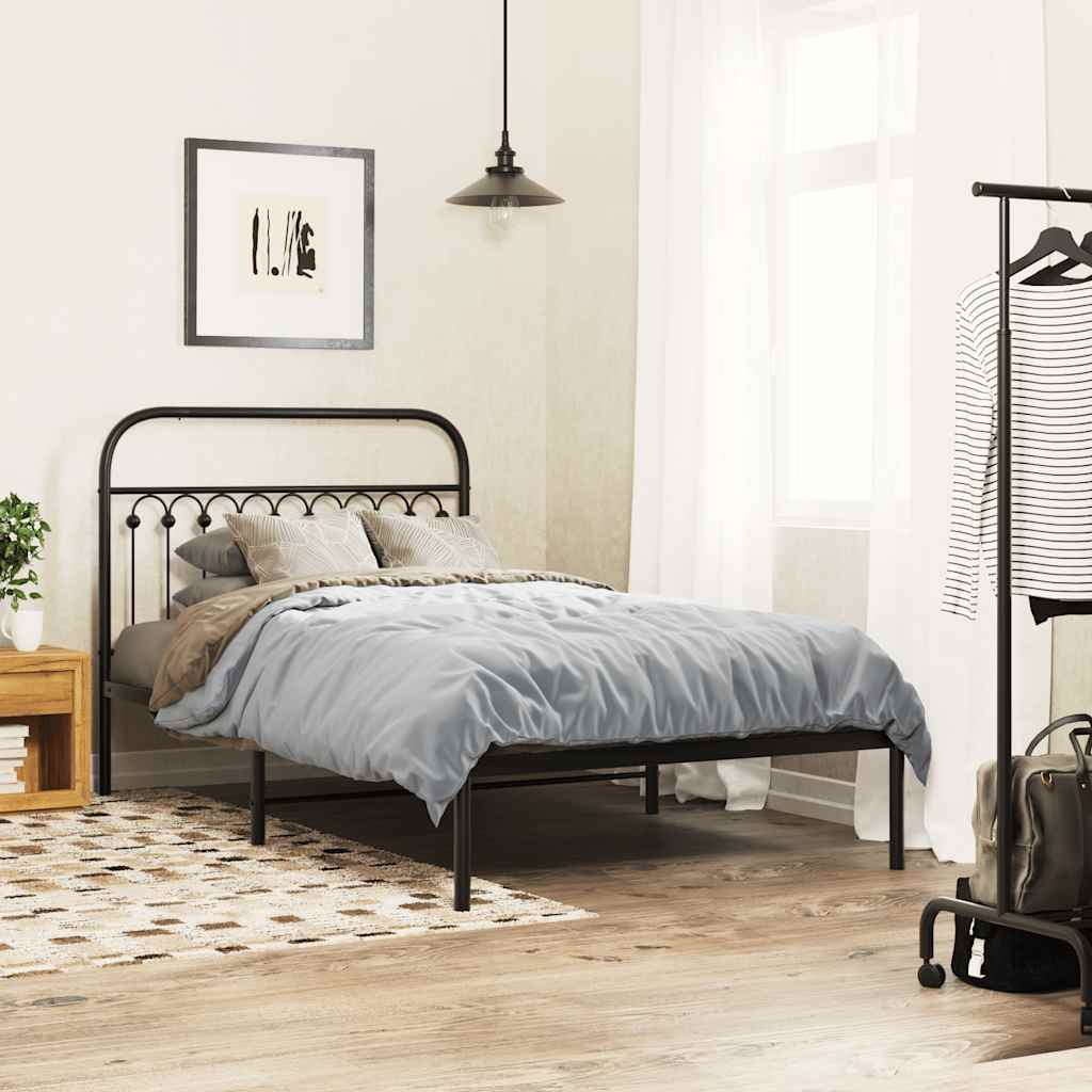 Metal Bed Frame Without Mattress With Footboard 120X190Cm