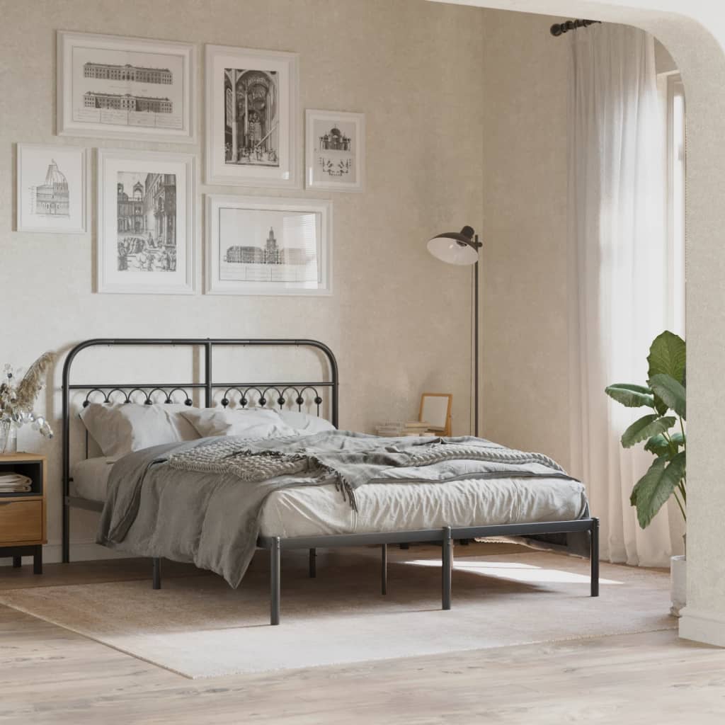Metal Bed Frame Without Mattress With Footboard 120X190Cm