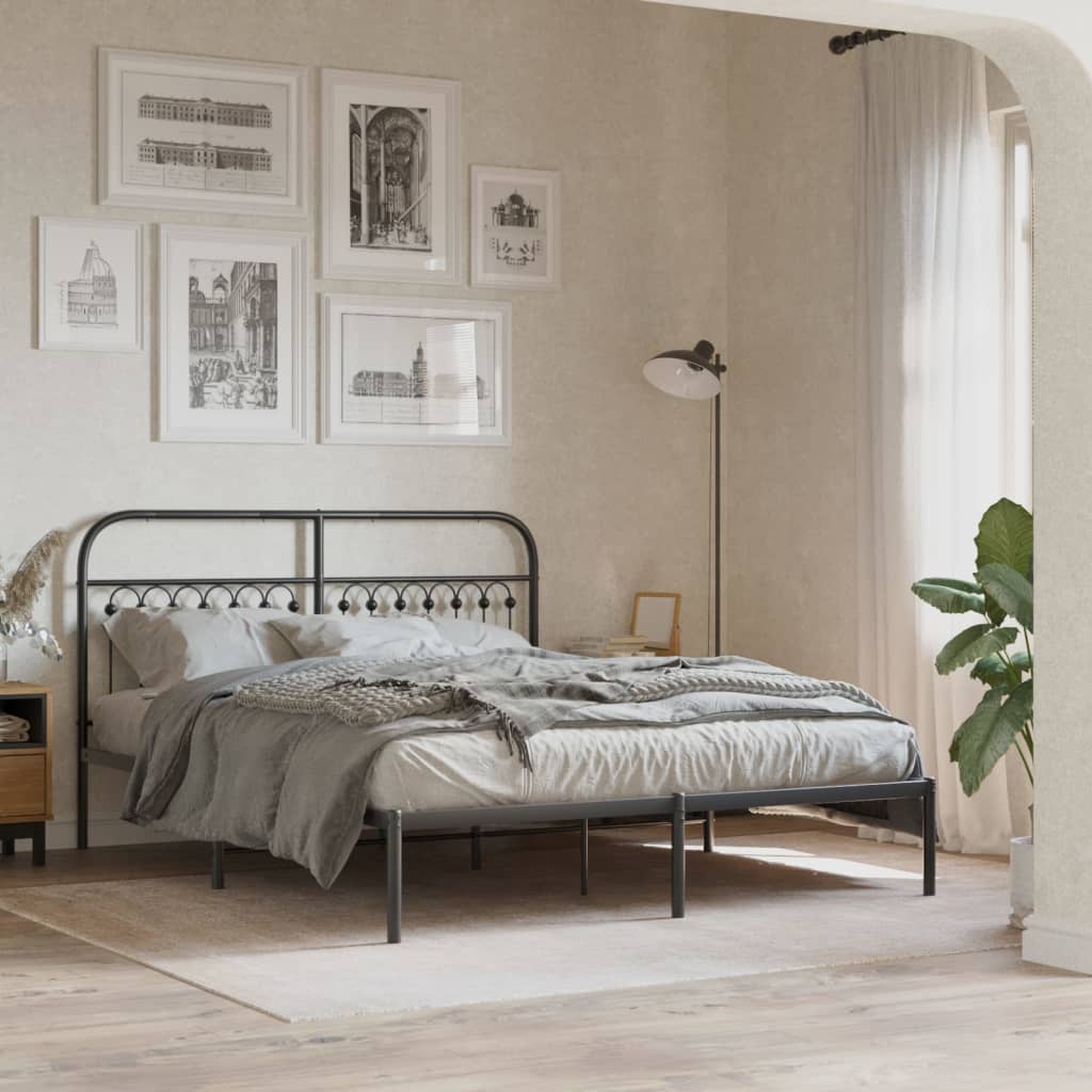 Metal Bed Frame Without Mattress With Footboard 120X190Cm