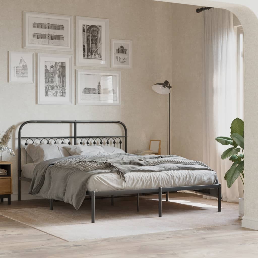 Metal Bed Frame Without Mattress With Footboard 120X190Cm
