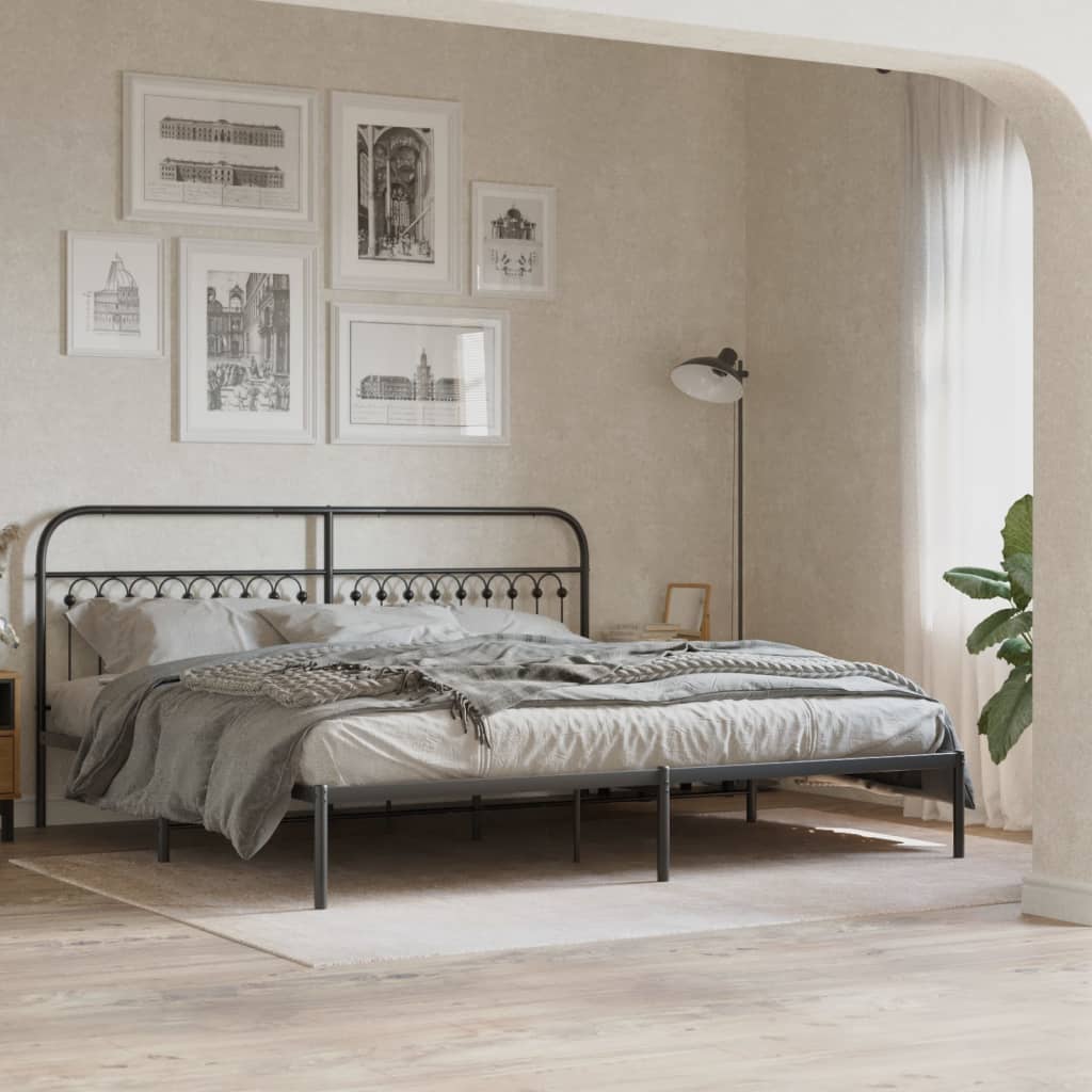 Metal Bed Frame Without Mattress With Footboard 120X190Cm