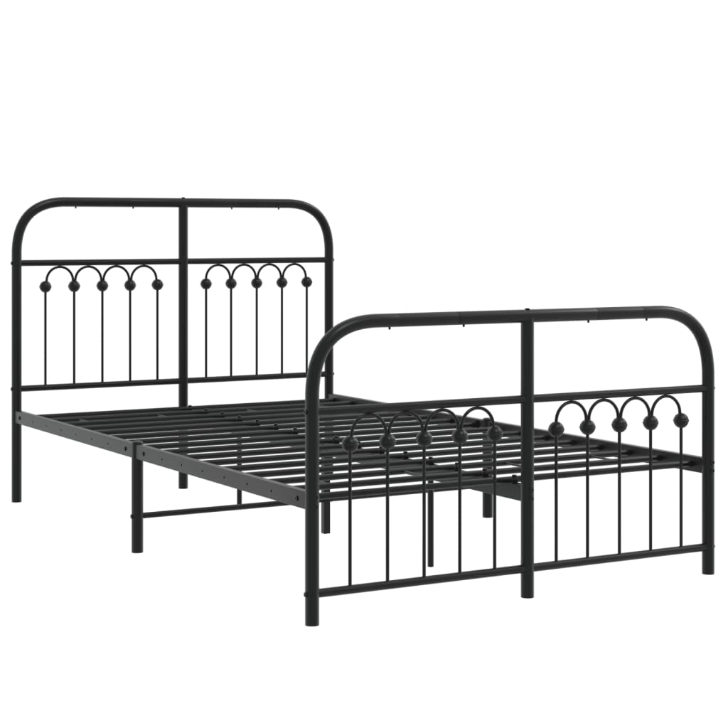 Metal Bed Frame Without Mattress With Footboard 120X190Cm