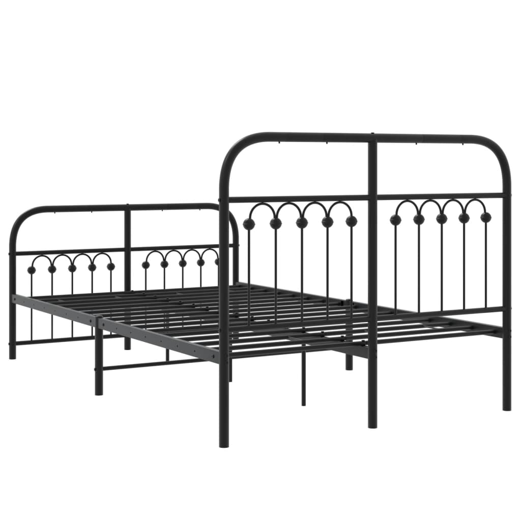 Metal Bed Frame Without Mattress With Footboard 120X190Cm