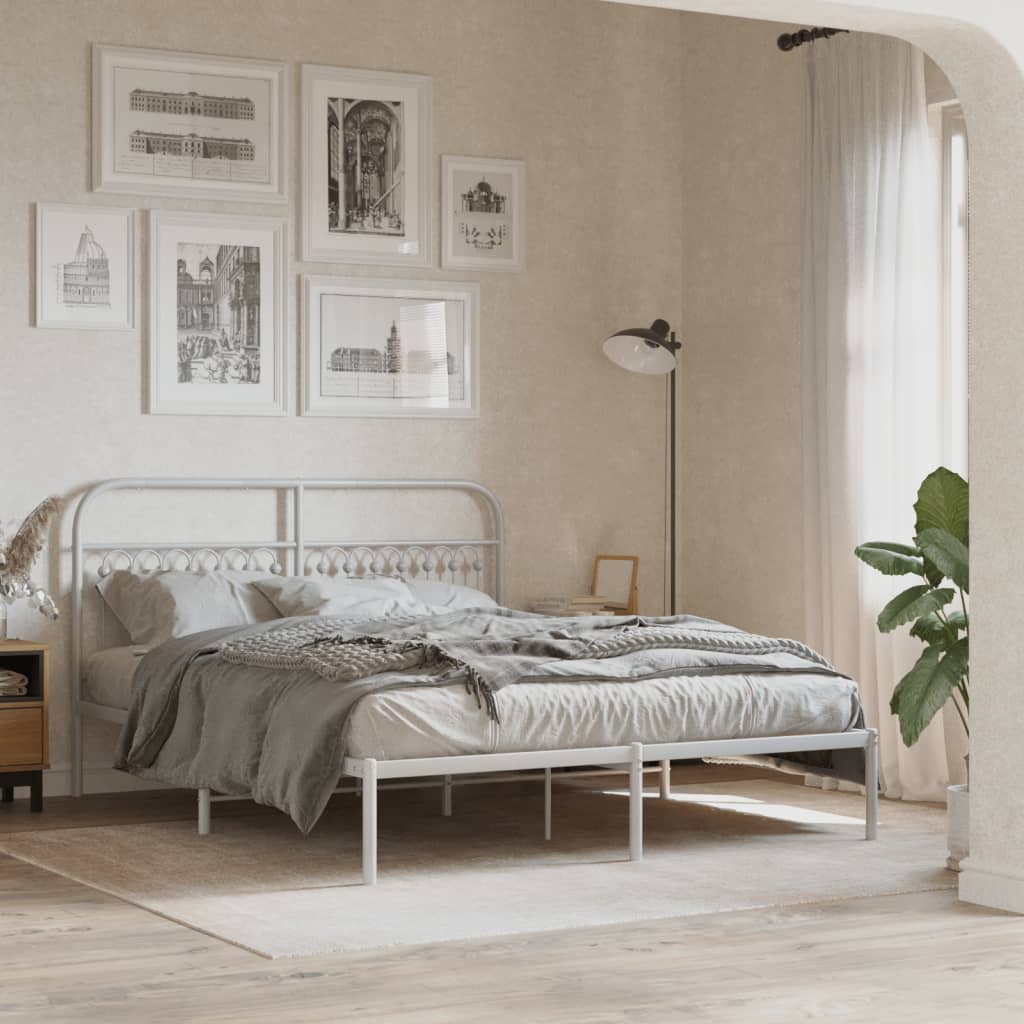 Metal Bed Frame Without Mattress With Footboard 120X190Cm