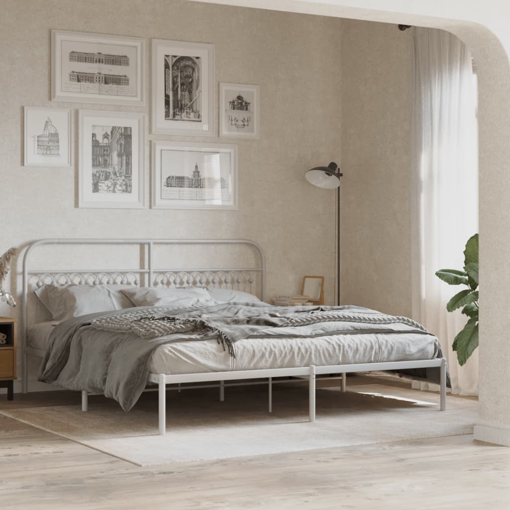 Metal Bed Frame Without Mattress With Footboard 120X190Cm