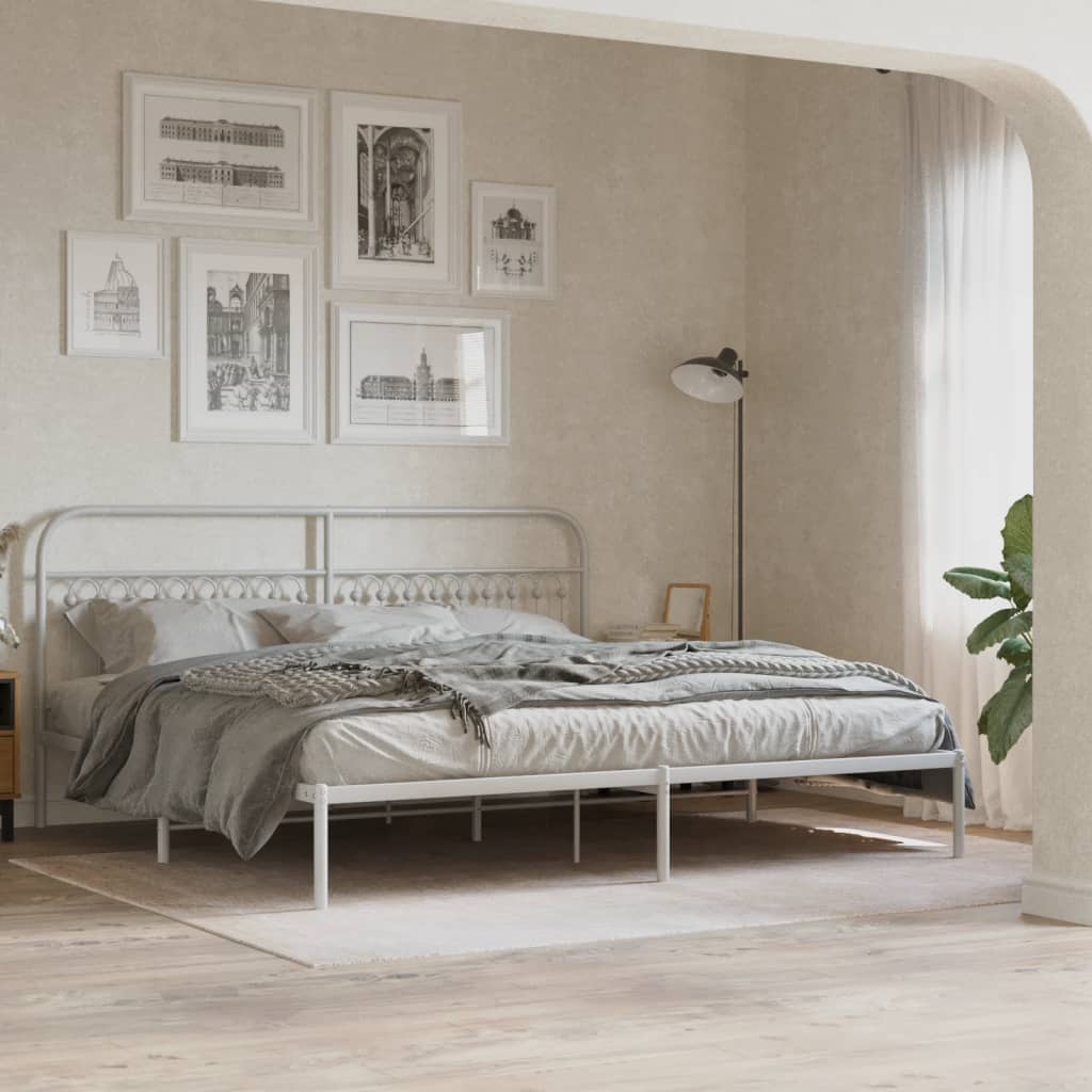 Metal Bed Frame Without Mattress With Footboard 120X190Cm