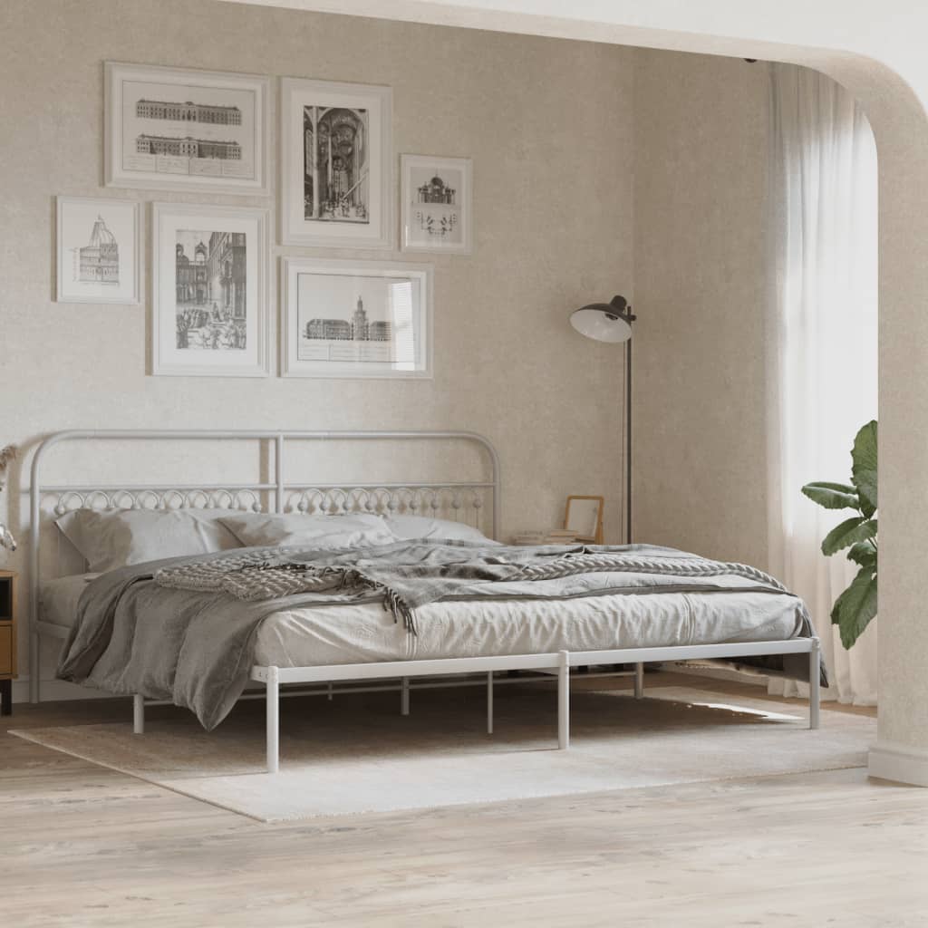 Metal Bed Frame Without Mattress With Footboard 120X190Cm