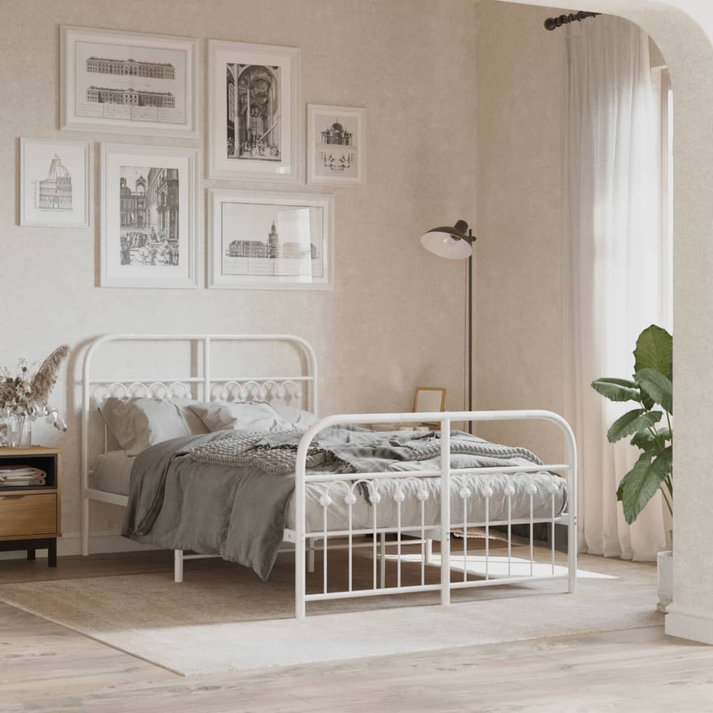 Metal Bed Frame Without Mattress With Footboard 120X190Cm