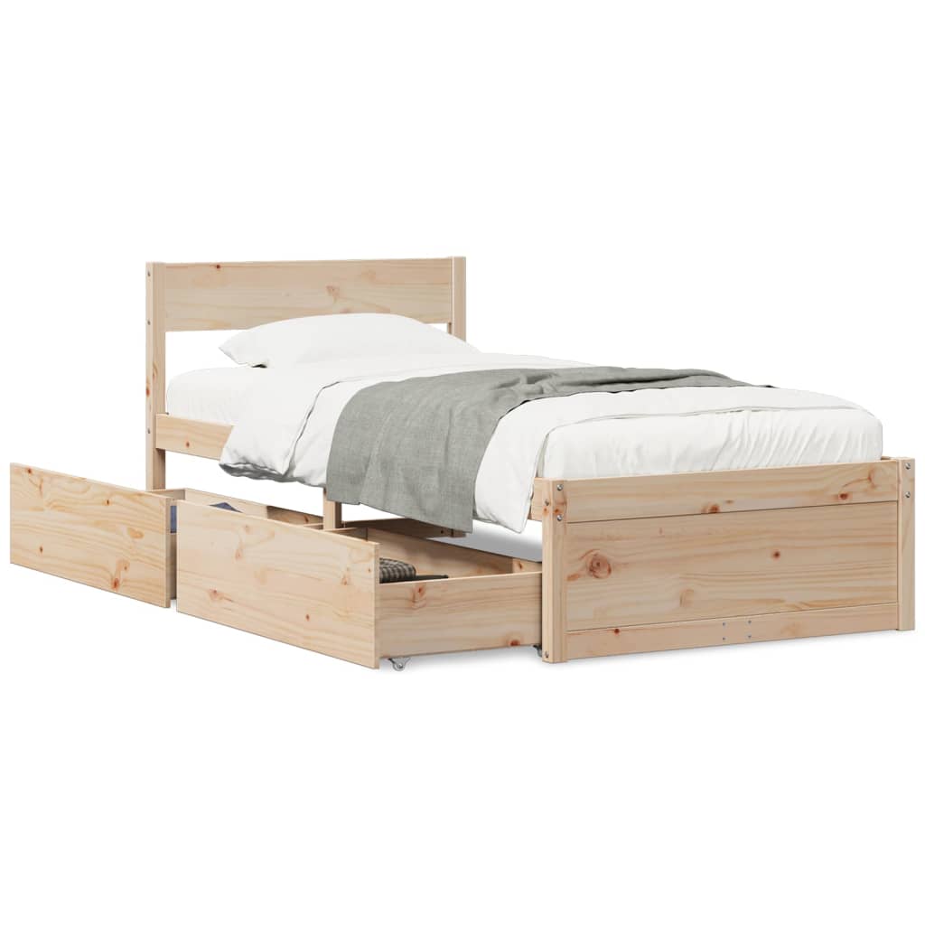 Bed Frame Without Mattress Solid Wood Pine
