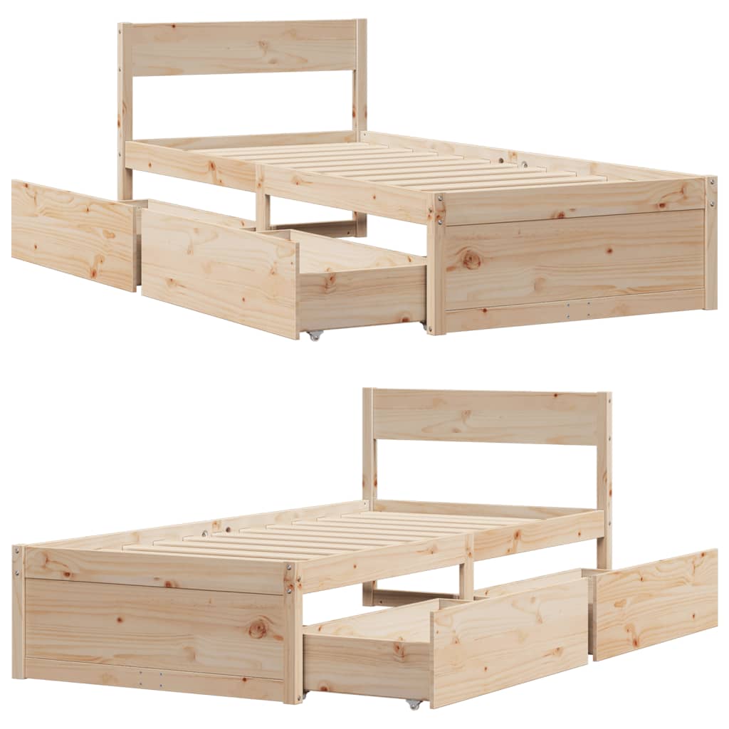 Bed Frame Without Mattress Solid Wood Pine