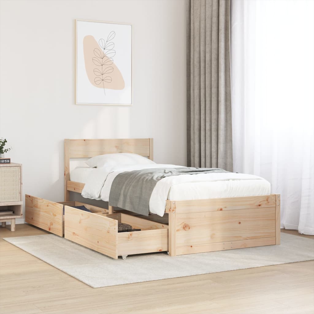 Bed Frame Without Mattress Solid Wood Pine