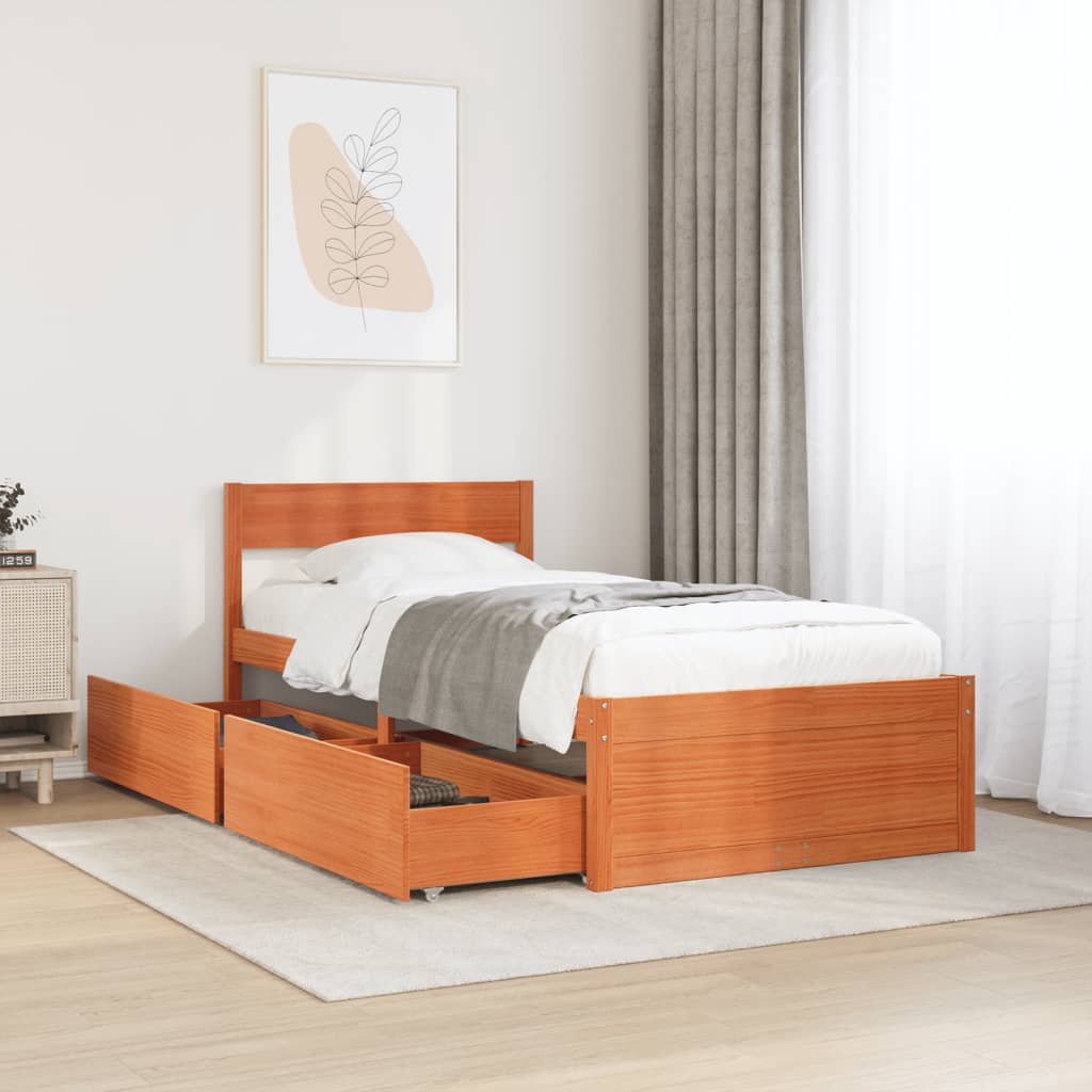 Bed Frame Without Mattress Solid Wood Pine