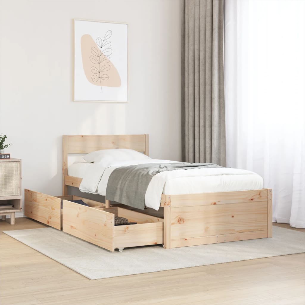 Bed Frame Without Mattress Solid Wood Pine