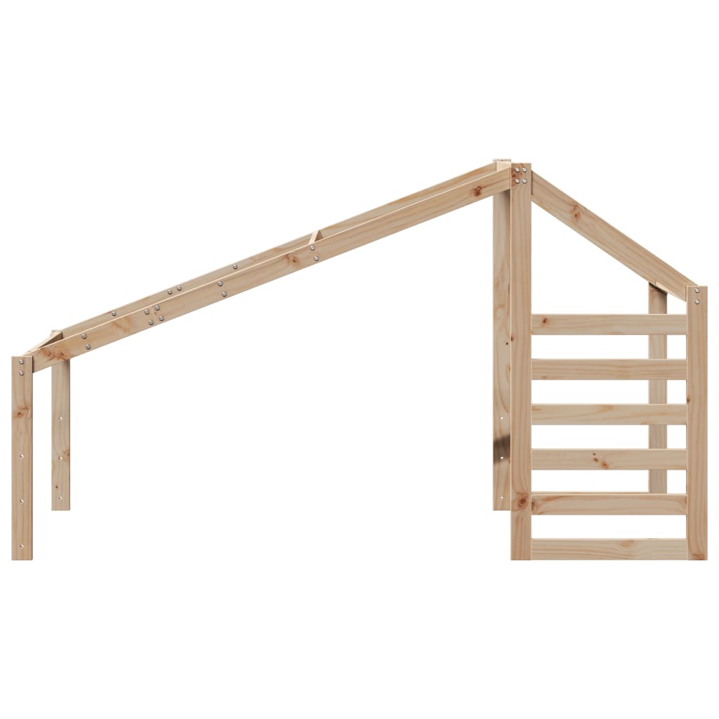 Kids' Bed Roof Solid Wood Pine