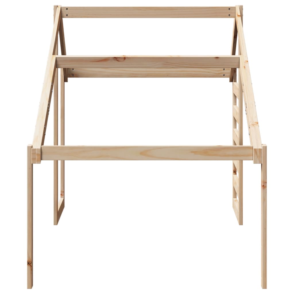 Kids' Bed Roof Solid Wood Pine