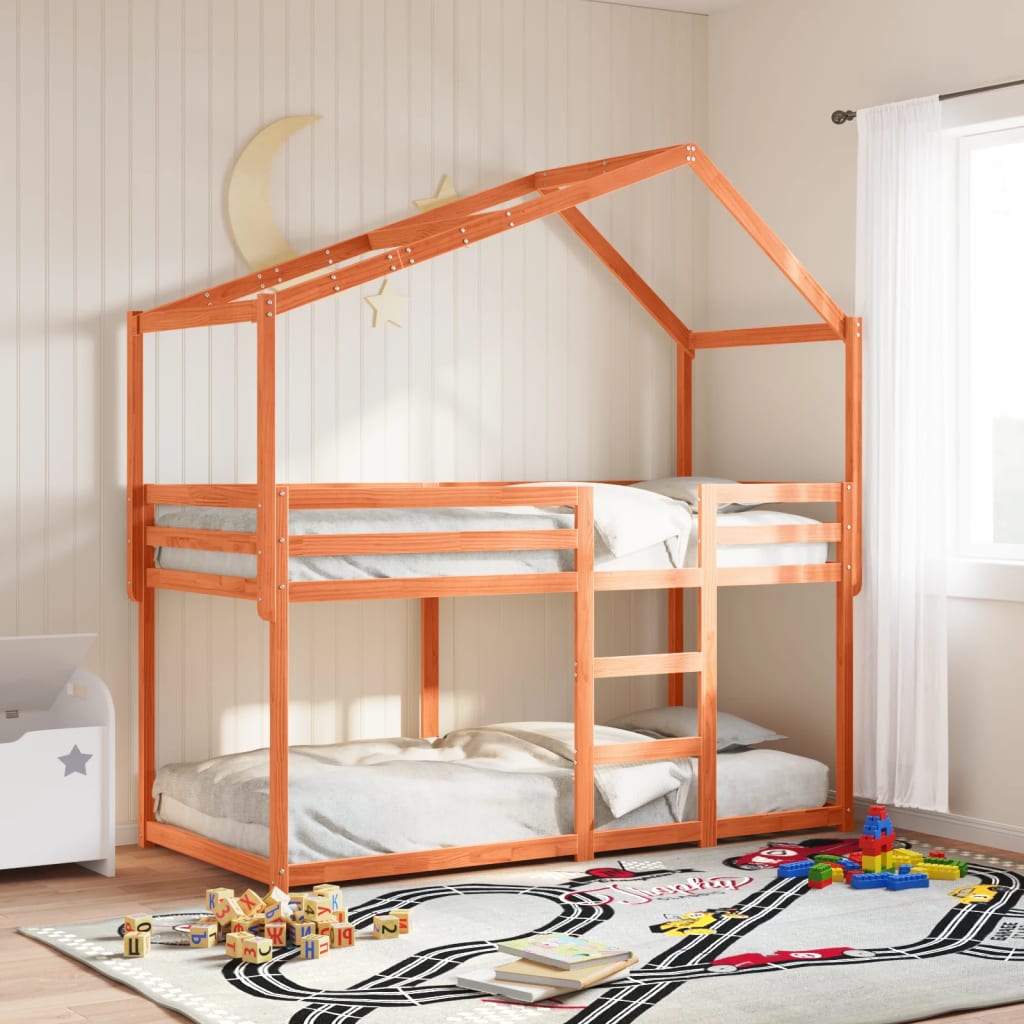 Kids' Bed Roof Solid Wood Pine
