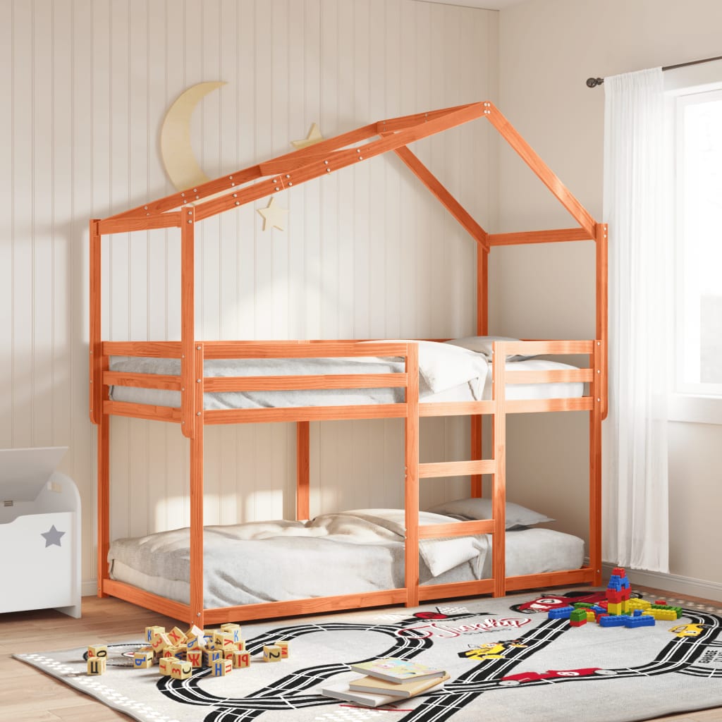 Kids' Bed Roof Solid Wood Pine