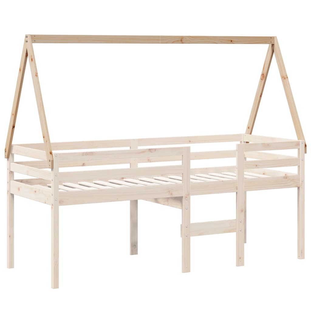 Kids' Bed Roof Solid Wood Pine