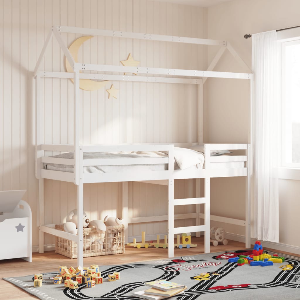 Kids' Bed Roof Solid Wood Pine