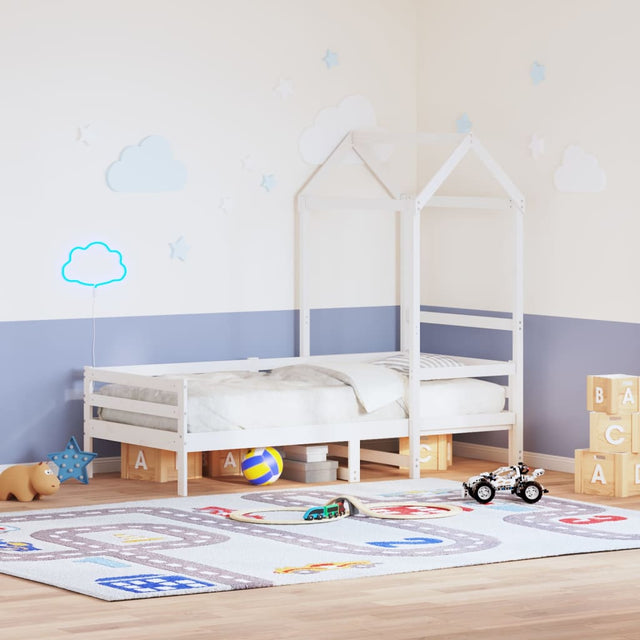 Kids' Bed Roof Solid Wood Pine