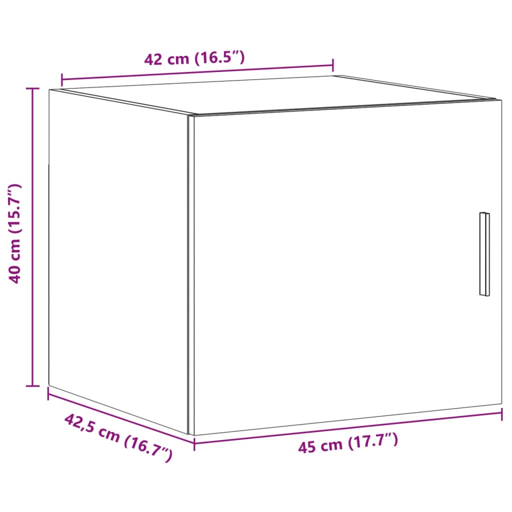 Wall Cabinet 45X42.5X40 Cm Engineered Wood